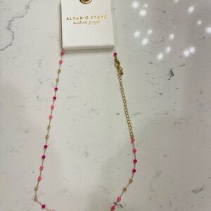 Altar'd State Vibrant Pink and Gold Necklace
